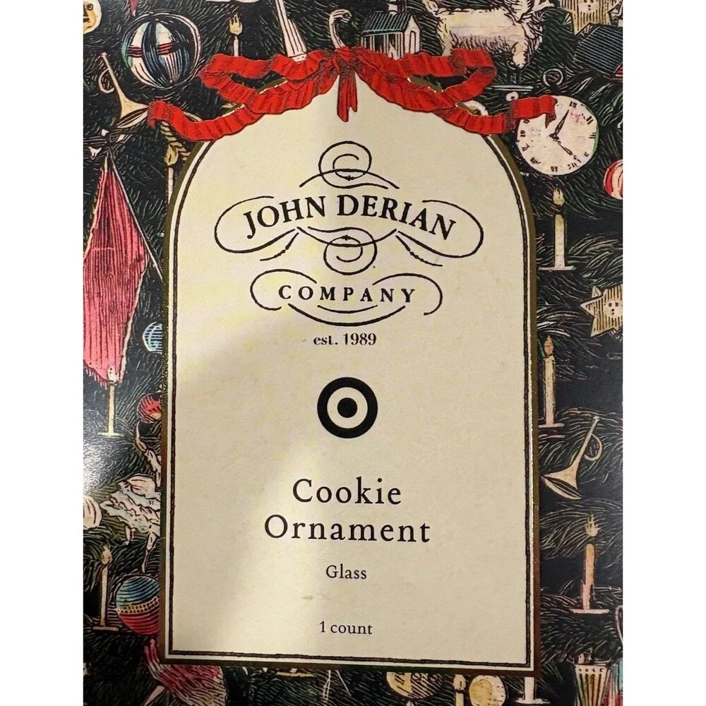 John Derian Target Cookie Peppermint Red White Glass Ornament 2025
